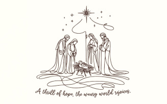 A Thrill of Hope Nativity png PNG, Christian Christmas Clipart, Religious Christmas, Advent png,