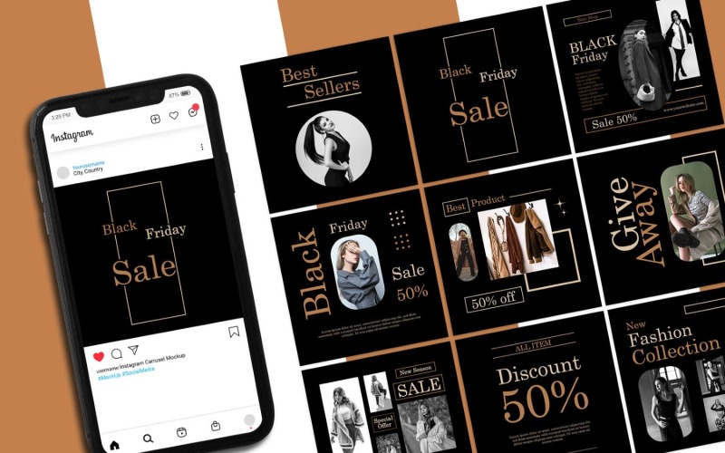 Black Friday Instagram Post Puzzle Social Media