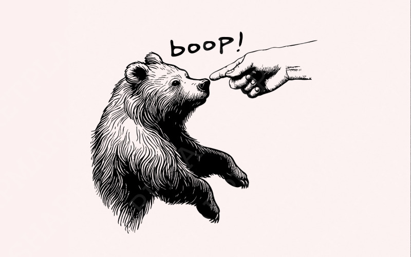 Boop Bear PNG, Grizzly Bear png, Spooky Bear, Mama Bear PNG, Bear Lover Gifts, Boop Skeleton Bear, Illustration
