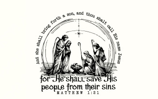 Christian Christmas PNG, Nativity Scene, Baby Jesus PNG, Merry Christmas PNG, Xmas Sublimation,