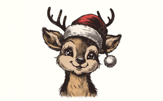 Christmas Reindeer Png, Holly Jolly Png, Christmas Coquette Png, Brushstroke, Merry Christmas Png,