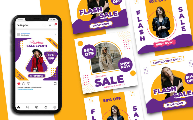 Fashion Sale Instagram Post Template 6 Social Media