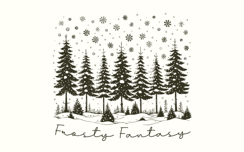 Frosty Fantasy Png, Winter png, Wonderland png, Winter Trees Png, Winter Trees png, Snow Png, Illustration