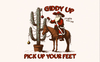 Giddy Up Jingle Horse PNG Digital Download, Western Christmas Design, Cowboy Christmas Sublimation,