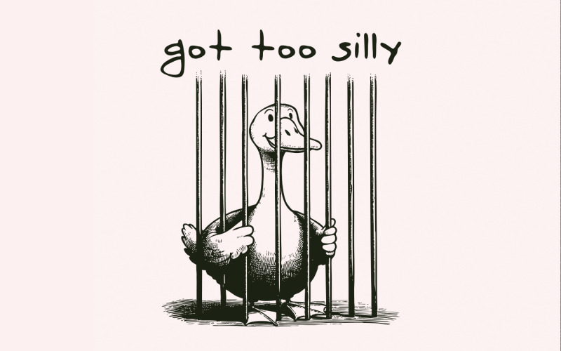 Got Too Silly PNG, Silly Goose png, Humor Digital Download, Funny Animal Designs, Trendy Goose Art, Illustration