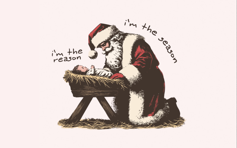 Jesus is the Reason Png, Christian Christmas Png, Merry Christmas Png, Sublimation Download, Illustration