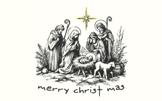 Merry Christmas PNG for Sublimation, Merry Christmas Digital Art, Jesus Christmas Design, Rustic