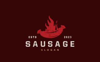 Sausage Logo Vector Meat Fork V 3