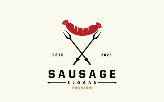 Sausage Logo Vector Meat Fork V 4