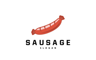 Sausage Logo Vector Meat Fork V 5