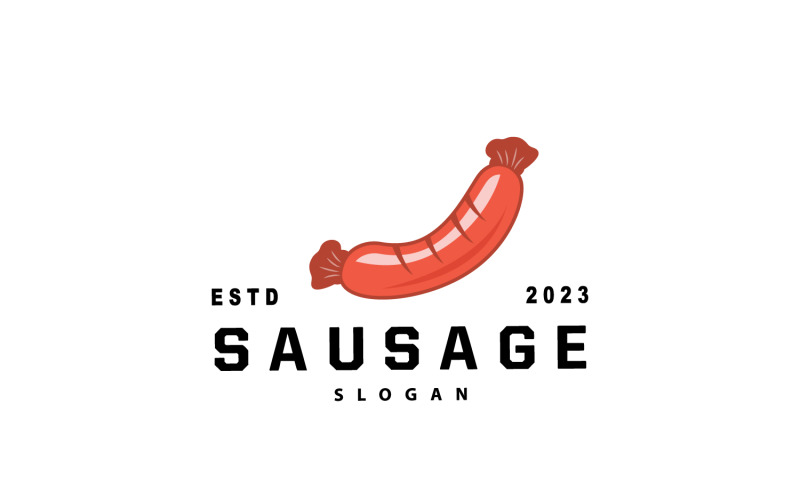 Sausage Logo Vector Meat Fork V1 Logo Template