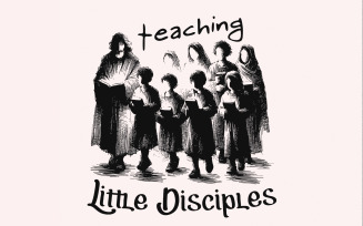 Teach Tiny Disciples png PNG, Christian Teacher Digital Download, Religious Teacher Design,