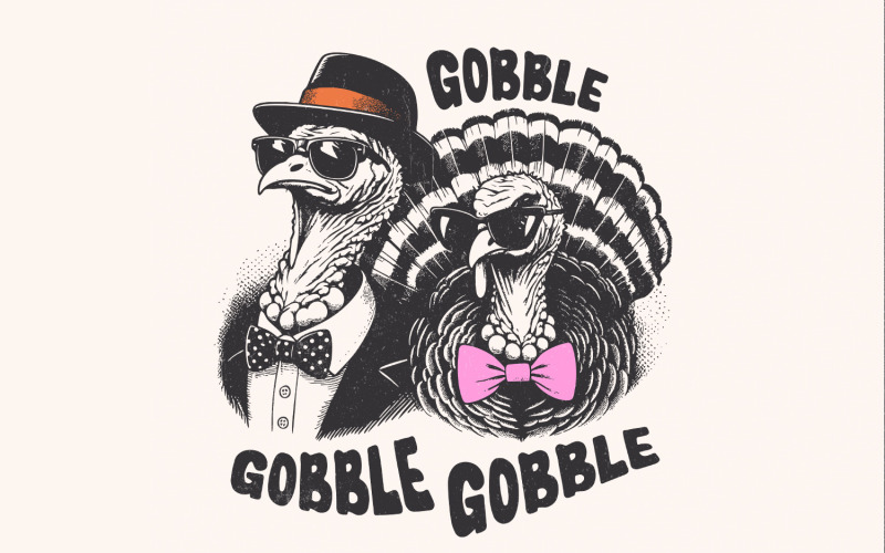 Thanksgiving Png Bundle, Turkey Gobble Png, Sublimation Digital Download, Funny Fall Png, Kids Illustration