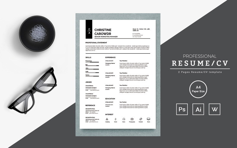 Chiristine modern resume template Resume Template