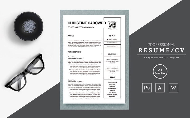 Christine Clean resume template Resume Template