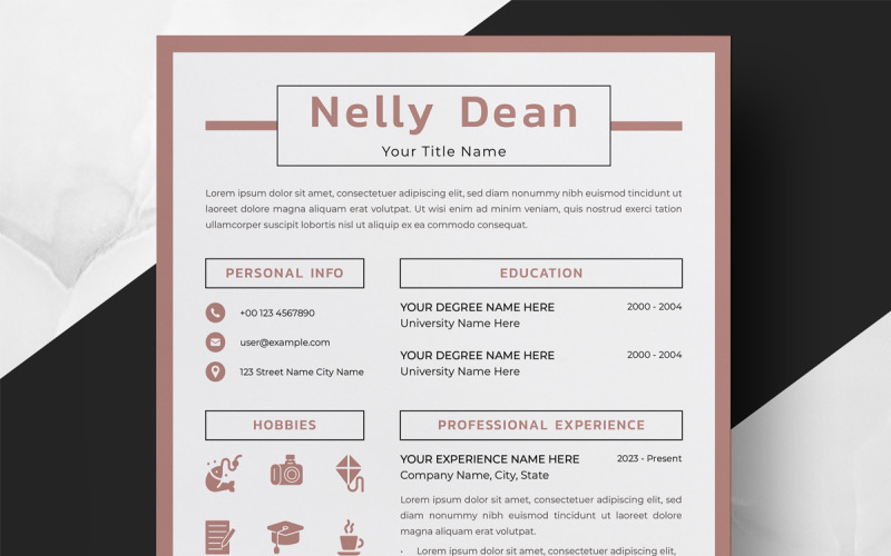Clean And Simple Resume Layout Resume Template