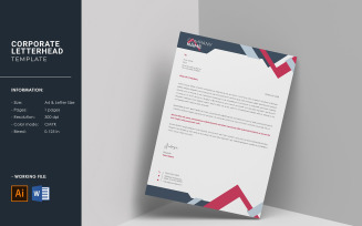 Creative Letterhead Template. Illustrator & Word