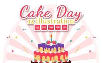 12 National Cake Day Illustration