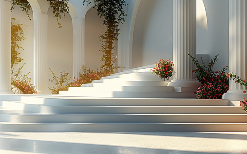 luxury greek white ancient display product classic Podium background Illustration