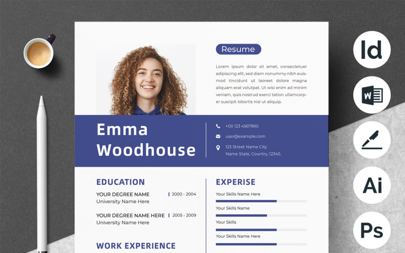 Modern Clean Business Resume Resume Template