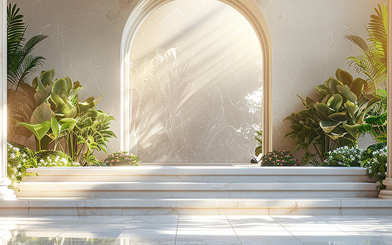 podium column luxury background Illustration
