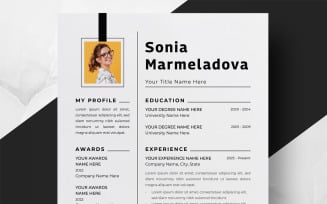 Simple Clean Resume Template Layout
