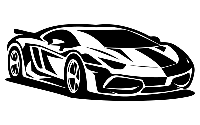 A sport car silhouette art illustration Illustration