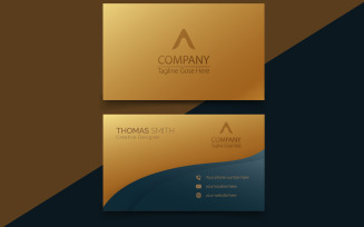 Elegant dark Gradient golden and black luxury business card.