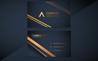Elegant dark Luxury golden business card design template