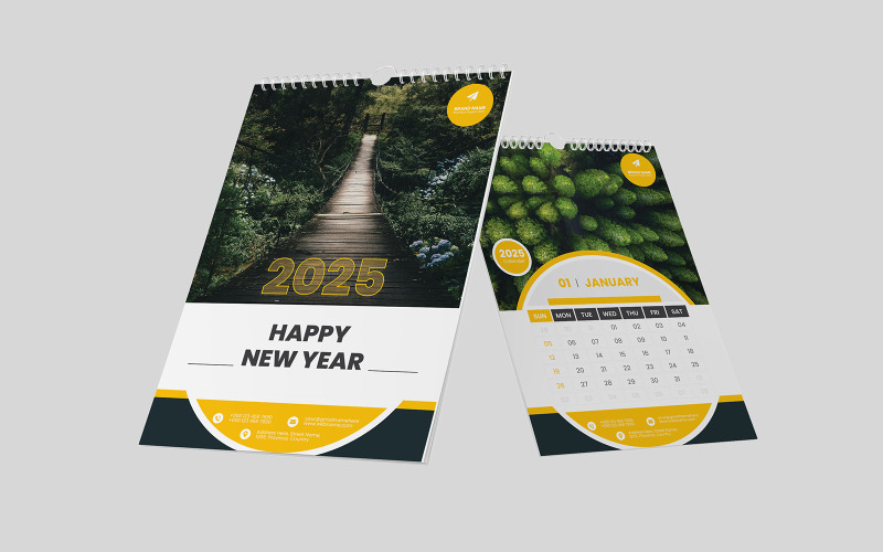 Wall Calendar Template Design 2025 | Modern Corporate Design Corporate Identity