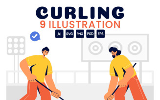 9 Curling Sport Illustration