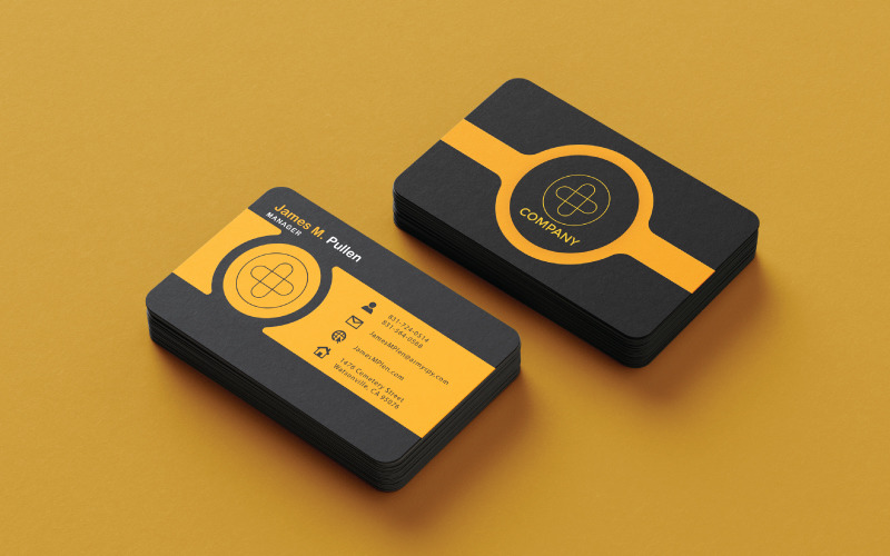 Modern Orange Business Card Template – Bold and Professional Design Corporate Identity