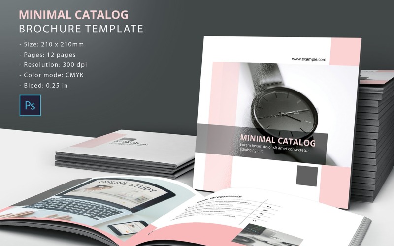 Square Product Catalog Brochure. Photoshop Template Corporate Identity
