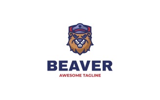 Beaver Mascot Cartoon Logo 3