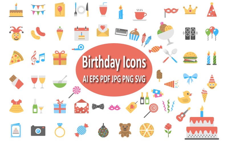 Festive Birthday Icon Pack for Celebrations and Events Icon Set