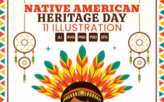 11 Native American Heritage Day Vector Illustration
