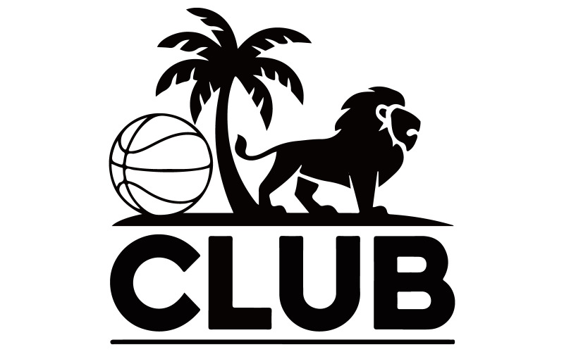 The basketball logo silhouette art Illustration