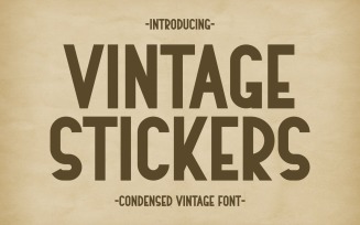 Vintage Stickers - Condensed Font
