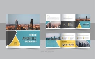 Architecture square trifold brochure or Square trifold architecture brochure design template