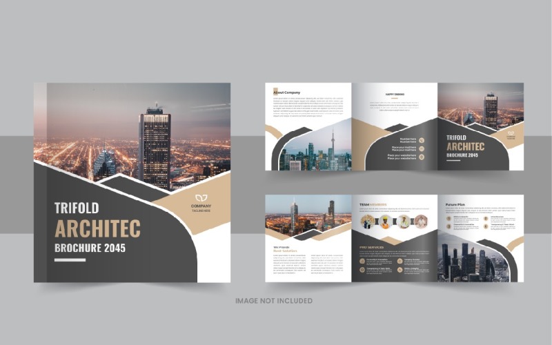 Architecture square trifold brochure or Square trifold architecture brochure layout Corporate Identity