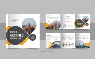 Architecture square trifold brochure or Square trifold architecture brochure template design