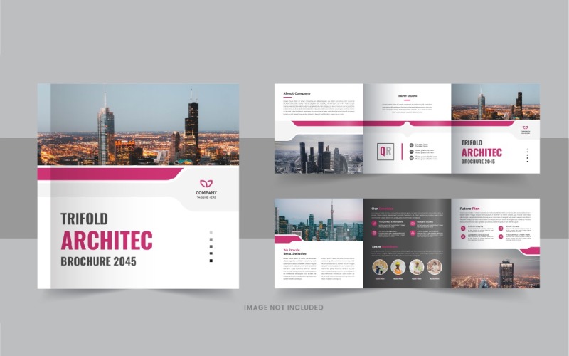 Architecture square trifold brochure or Square trifold architecture brochure template Corporate Identity