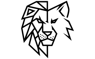 Lion Face Geometric Logo illustration