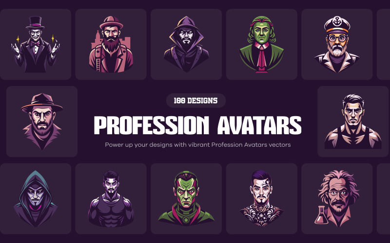 Professional Profile and Avatar Set Illustration