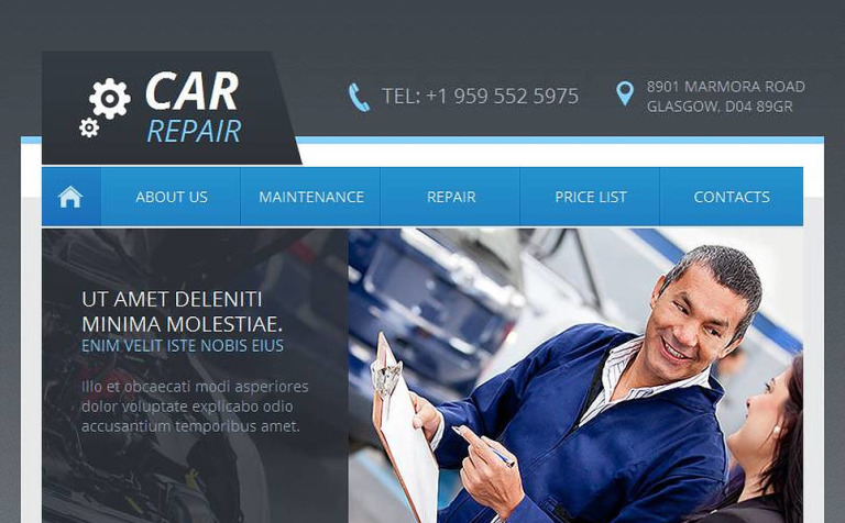 Car Repair Premium Facebook HTML CMS Template Big Screenshot Car Repair Facebook HTML CMS Template New Screenshots BIG