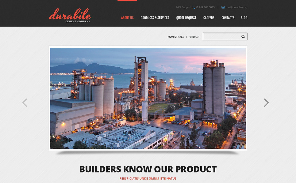 Cement Responsive Website Template #46438