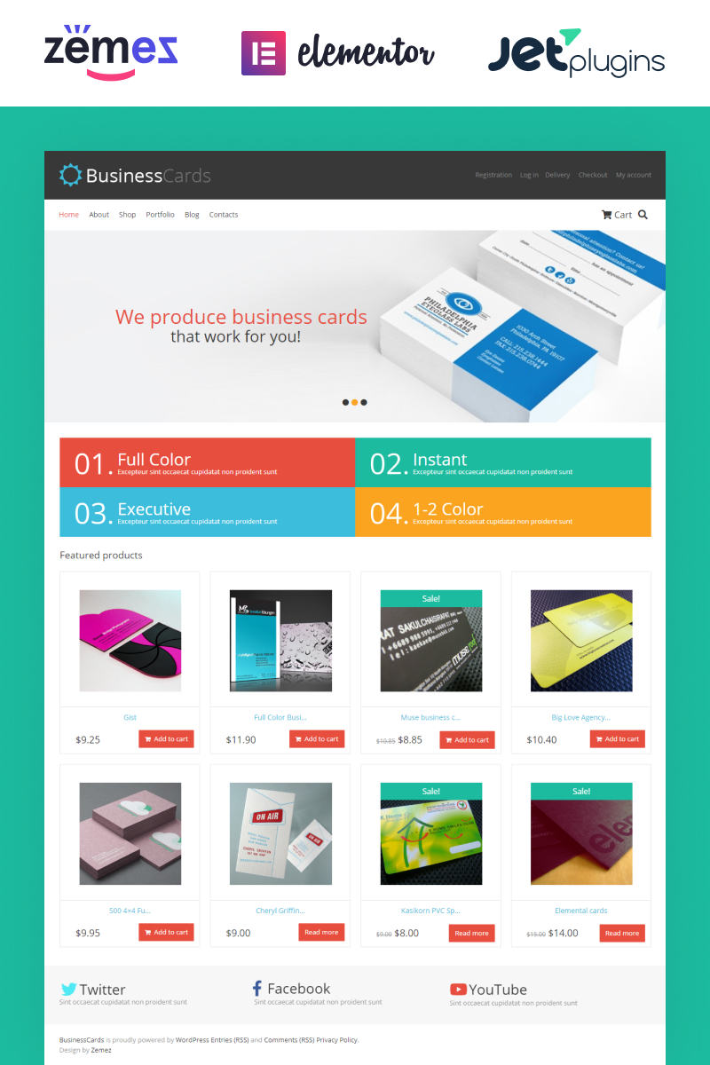 WooCommerce Theme namens "Business Cards Store" #46435
