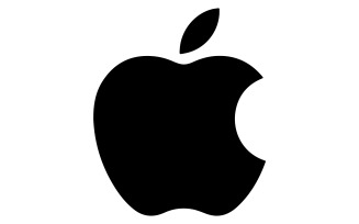 A clean vector silhouette of an apple icon