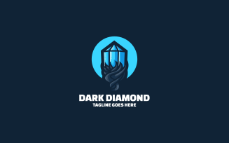 Dark Diamond Mascot Cartoon Logo