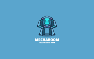 Mechaboom Mascot Cartoon Logo